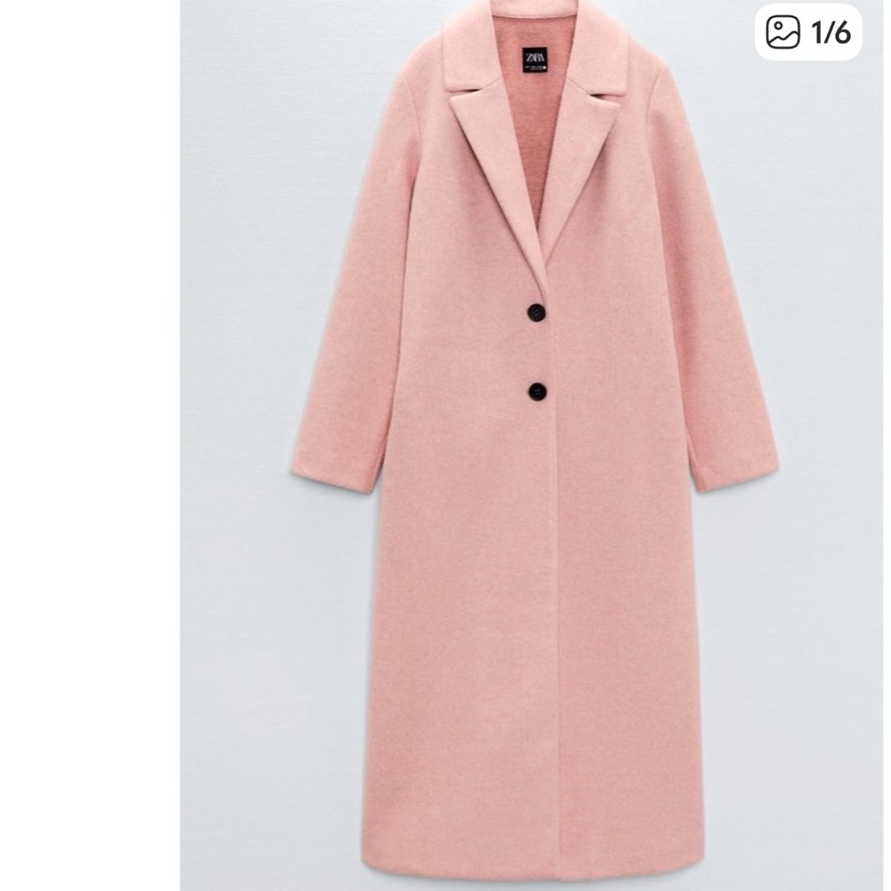 BNWT! Zara Women's Soft Pink long Coat